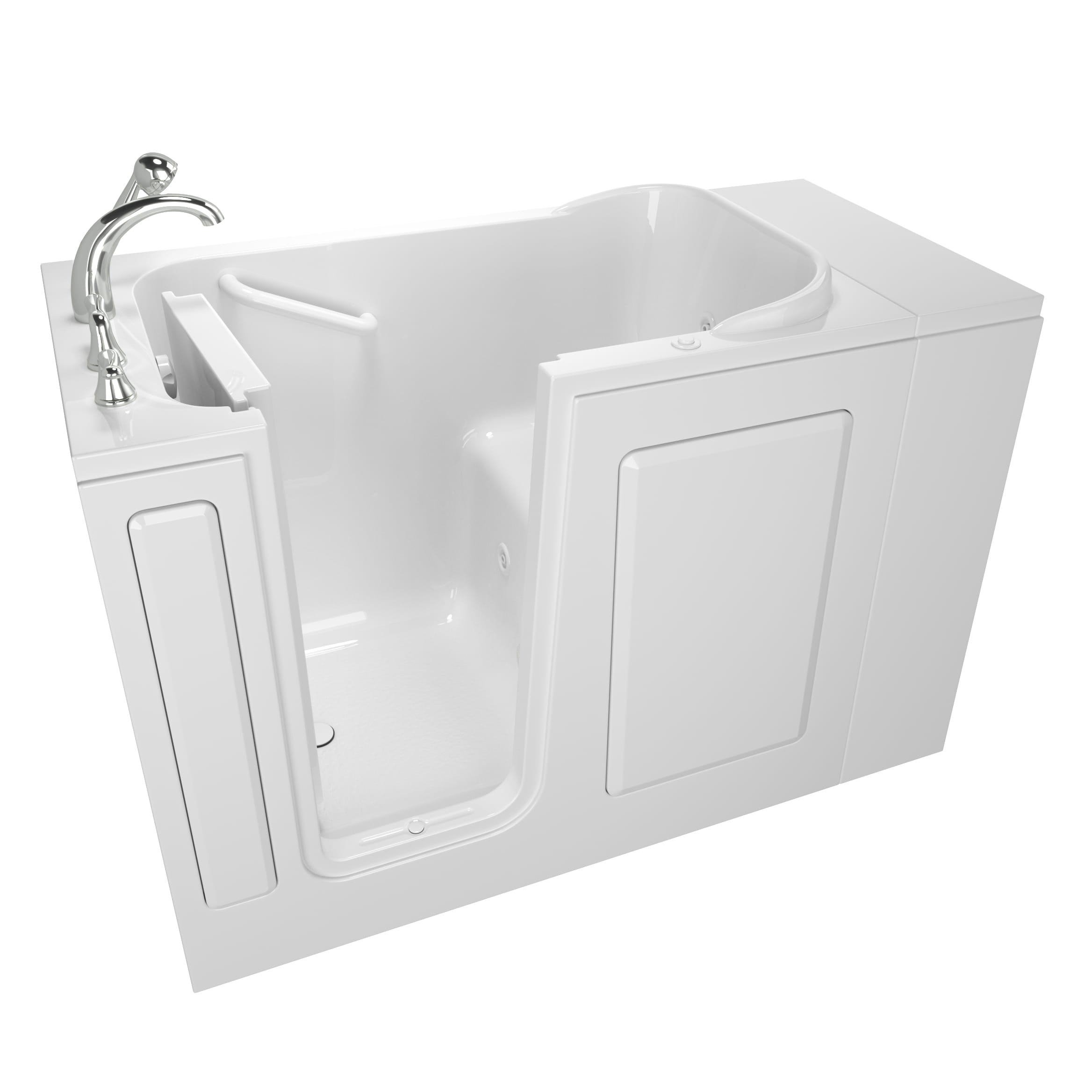 Gelcoat Entry Series 48 x 28-Inch Walk-In Tub With Whirlpool System – Left-Hand Drain With Faucet